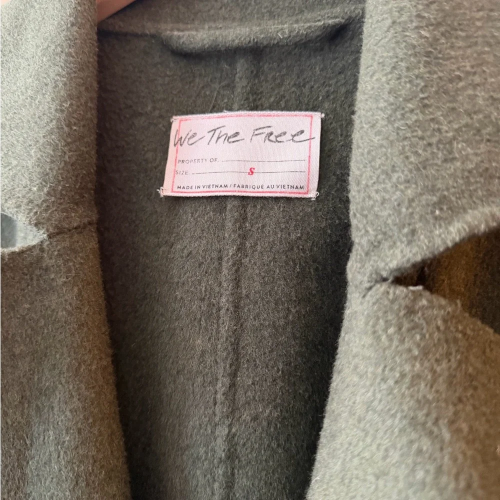 We The Free Olive Green Long Buttoned Down Jacket - Picture 4 of 4